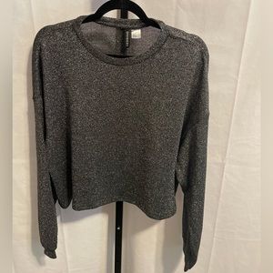 Black and Grey Sparkly crop top